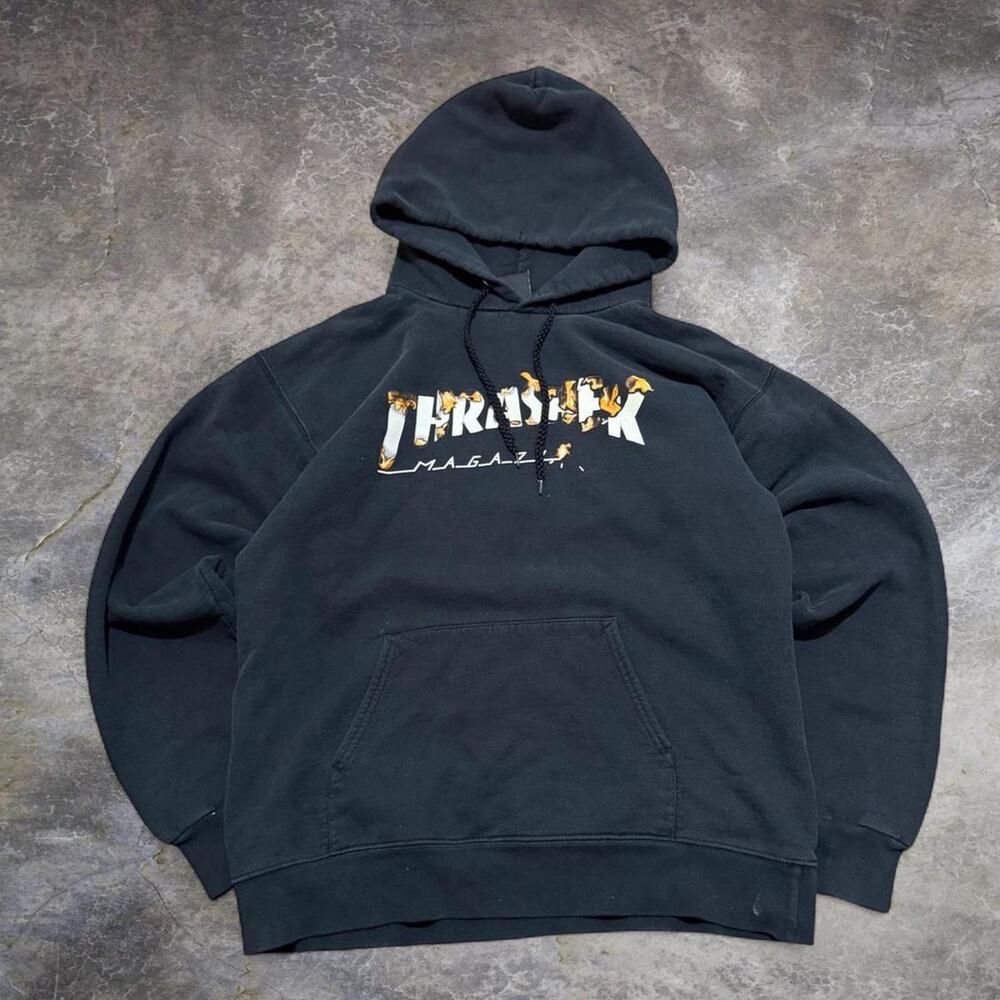 2000s thrasher skateboarding hoodie with